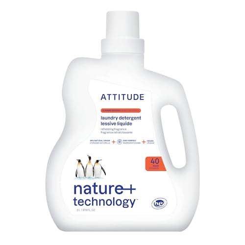 ATTITUDE Liquid Laundry Detergent EWG Verified HE Compatible PlantBased Vegan Natural Laundry Soap Summer Berries Scent 40 Loads 676 Fl Oz